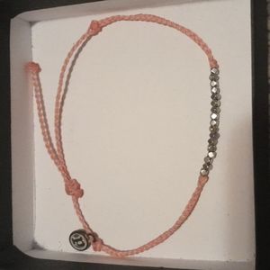Pink and silver adjustable bracelet
